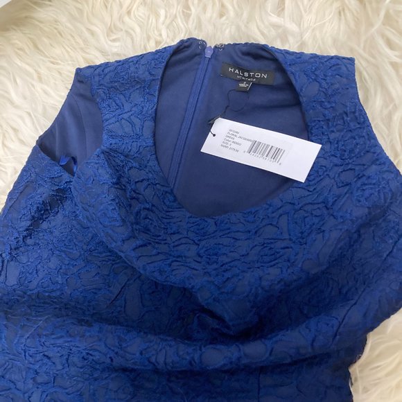 Halston Heritage Floral Jacquard Dress Sleeveless Cocktail - Picture 9 of 14